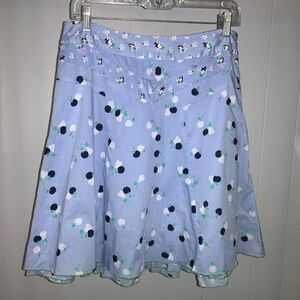 American Eagle Blue Cotton A-Line Mini Skirt Sz 4 vintage Y2K